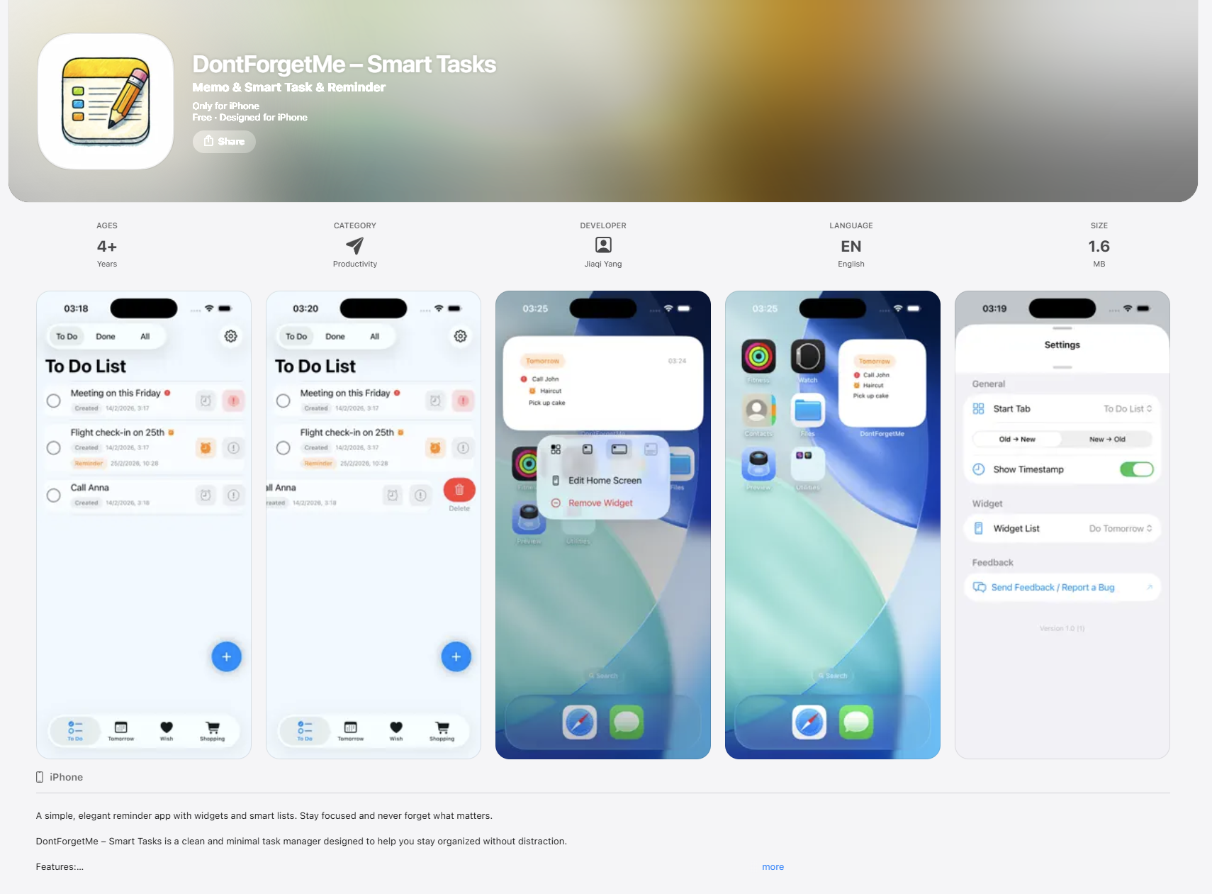 DontForgetMe App Screenshot